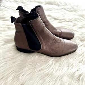 Boemos Metallic Leather Chelsea Ankle Boot Sz 7.5